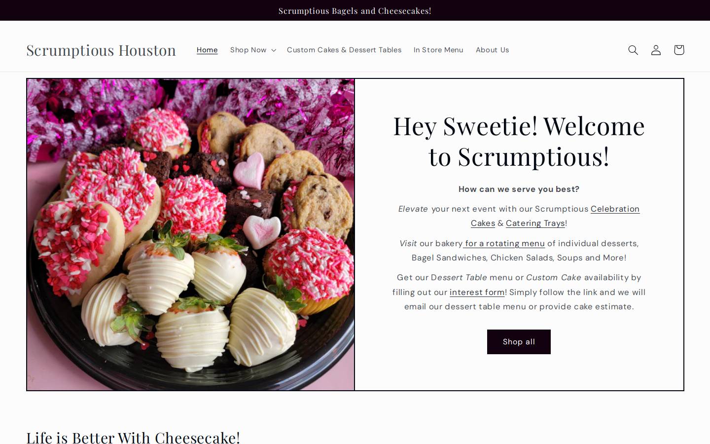 scrumptioushouston.com homepage screenshot