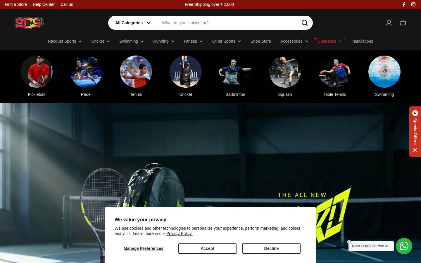 Scssports homepage screenshot
