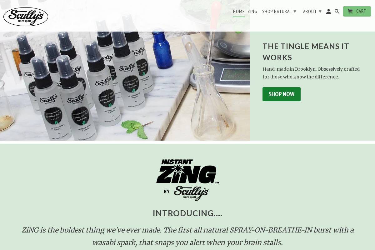 scullyswonderfulstuff.com homepage screenshot