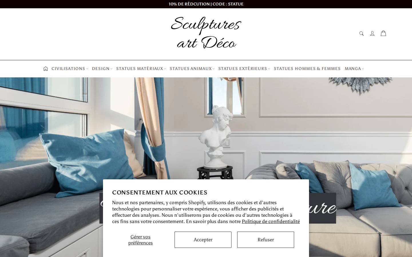 Sculptures Art Deco homepage screenshot