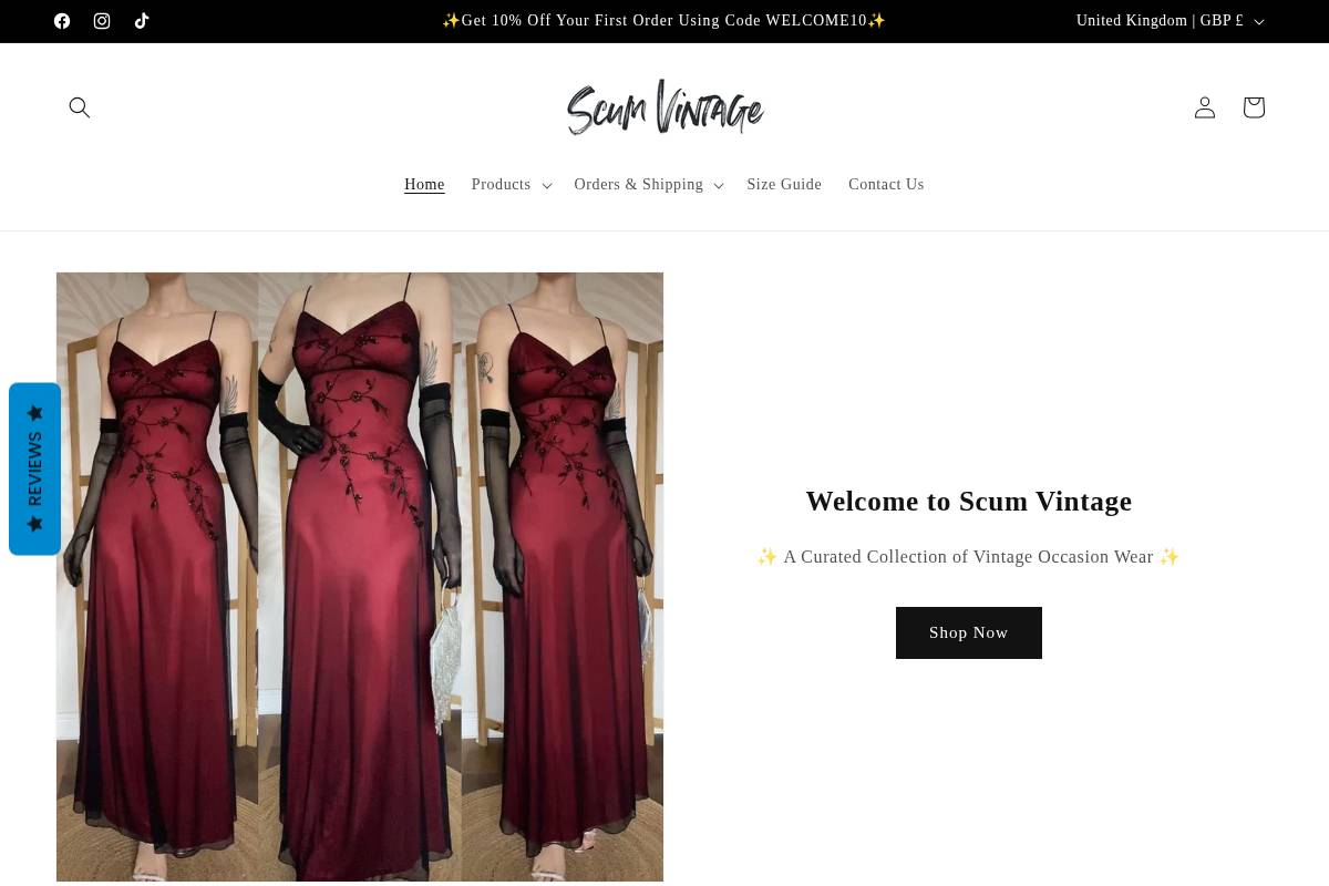 Scumvintage homepage screenshot
