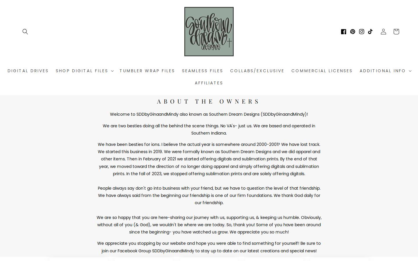sddbyginaandmindy.com homepage screenshot