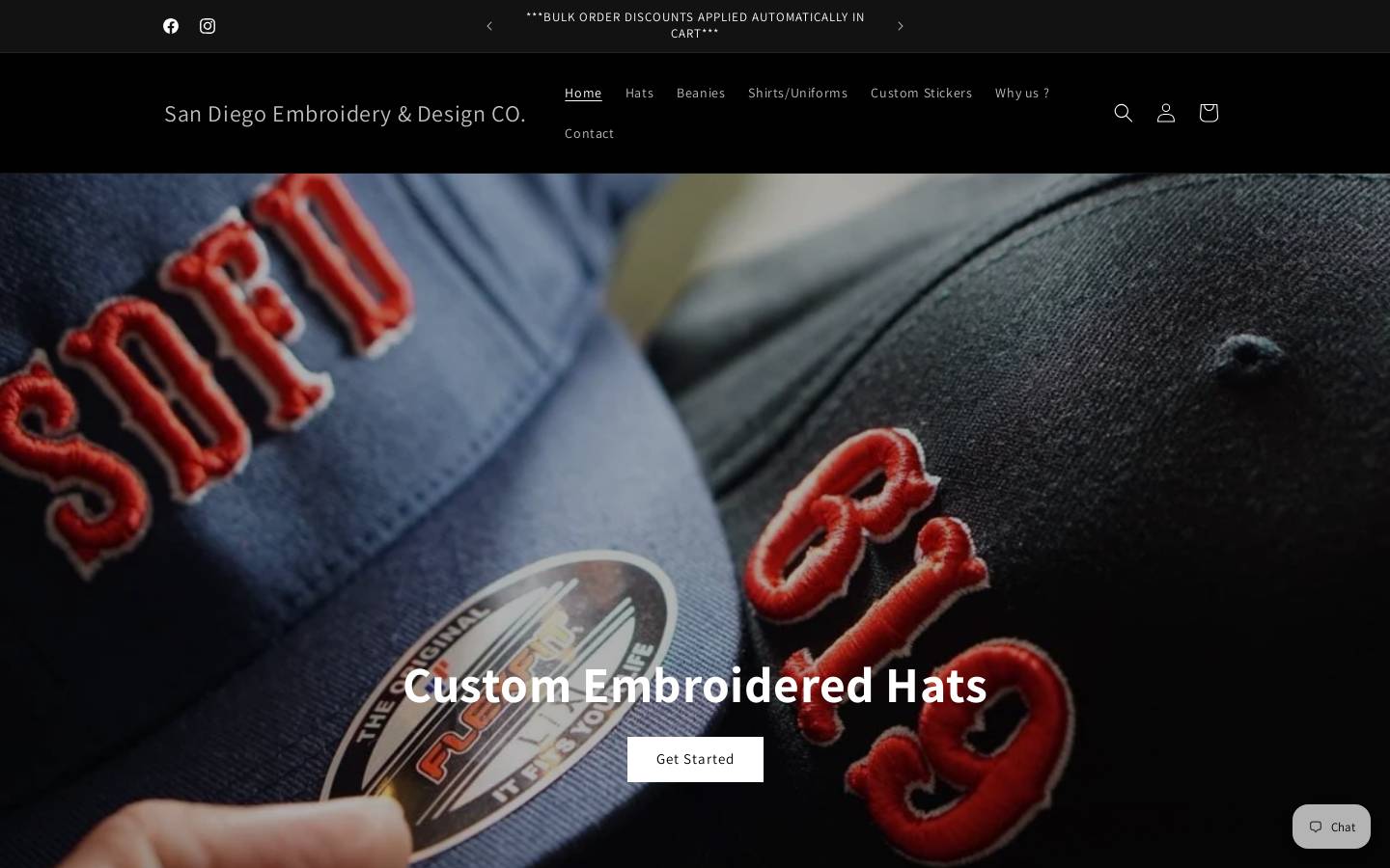 sdembroideryco.com homepage screenshot