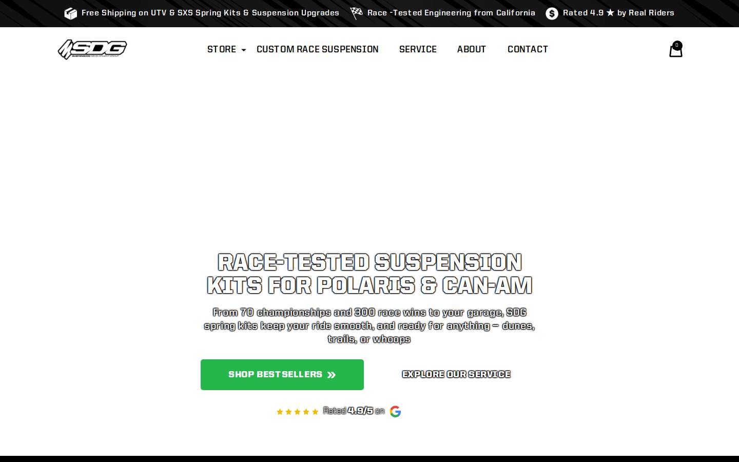 sdgshocks.com homepage screenshot
