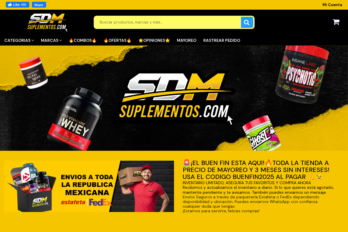 SDM Suplementos homepage screenshot