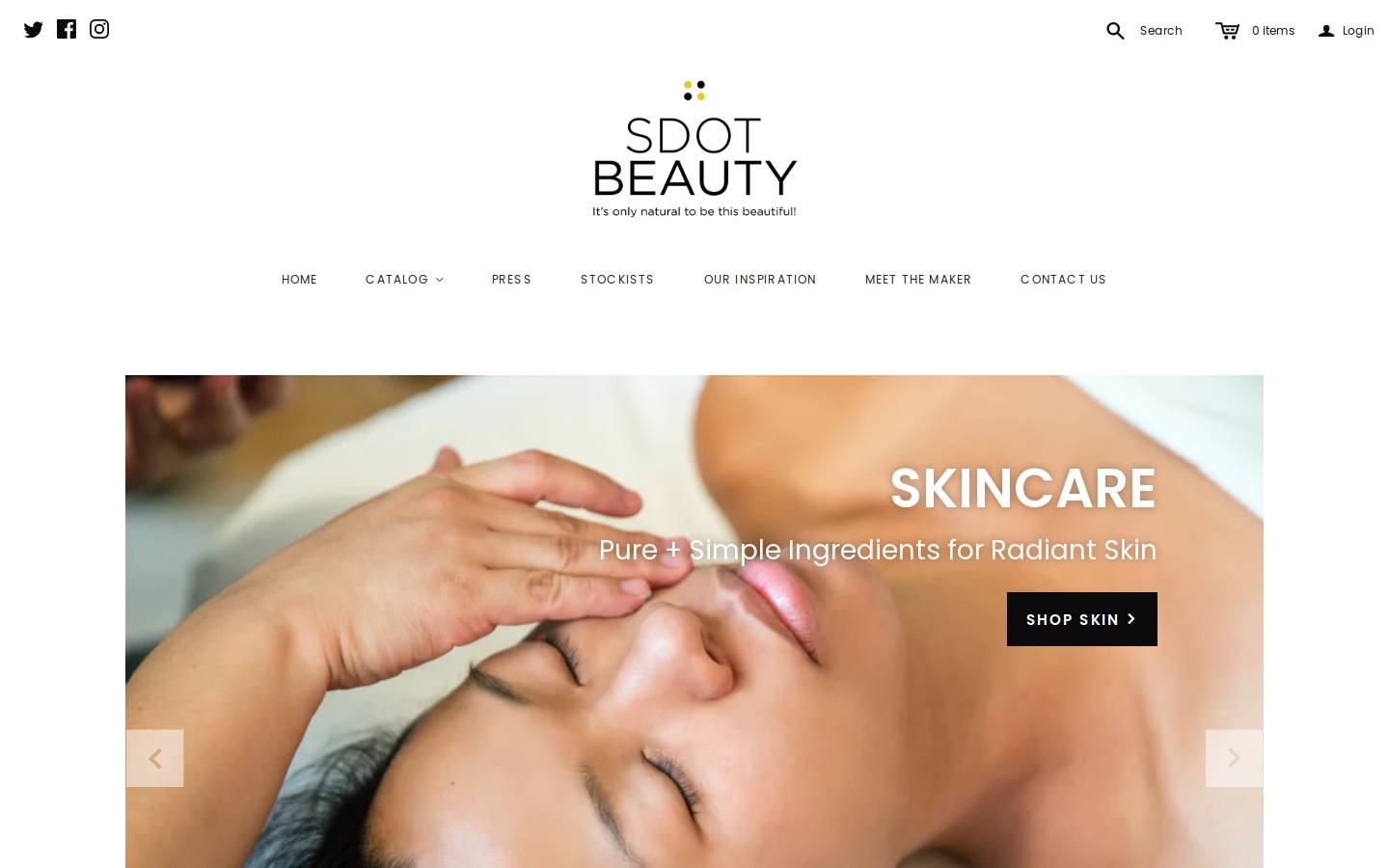 sdotbeauty.com homepage screenshot