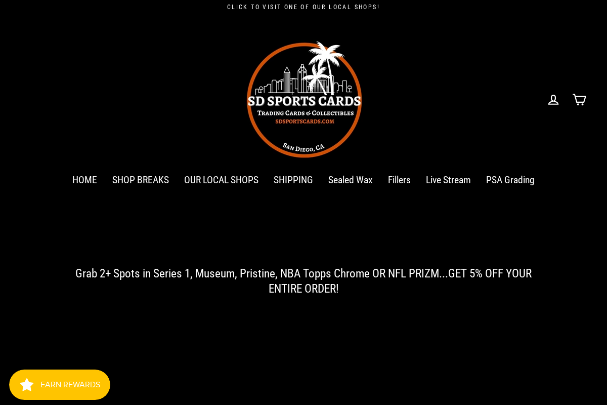 SD SPORTS CARDS homepage screenshot