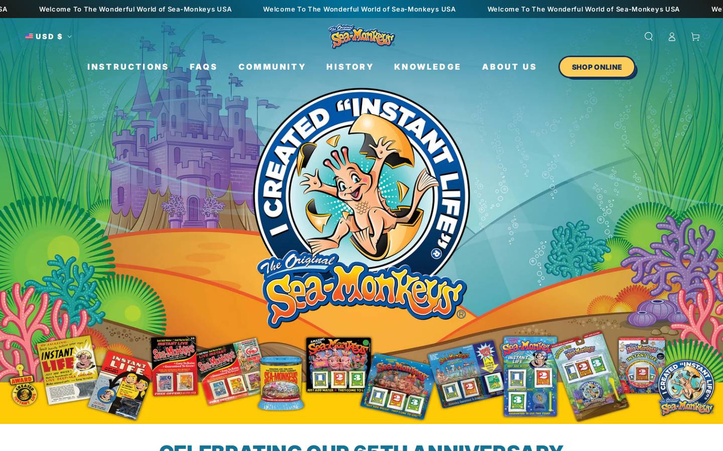 sea-monkeys.com homepage screenshot