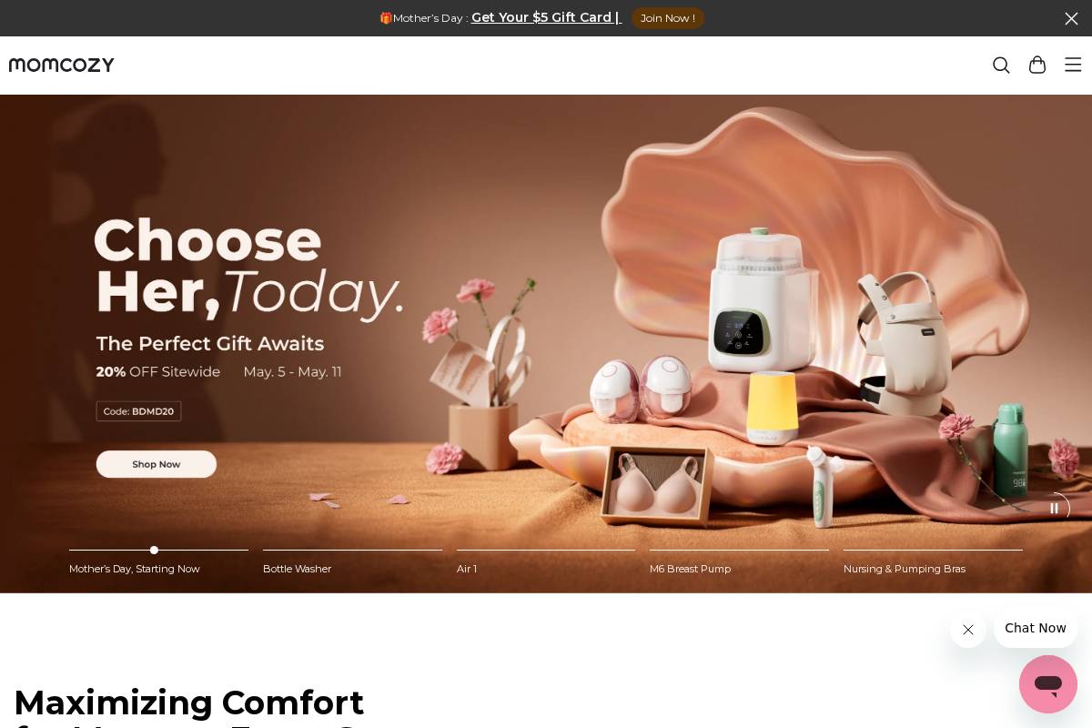 sea.momcozy.com homepage screenshot