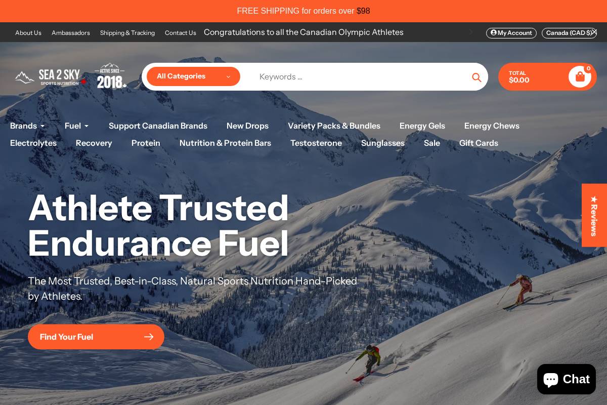 sea2skynutrition.ca homepage screenshot