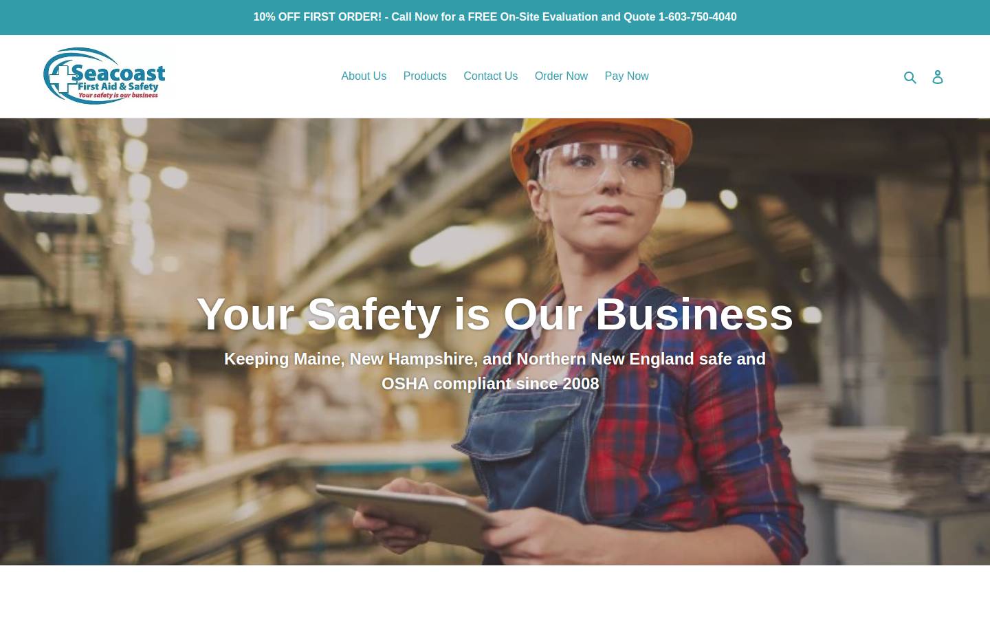 seacoastfirstaid.com homepage screenshot