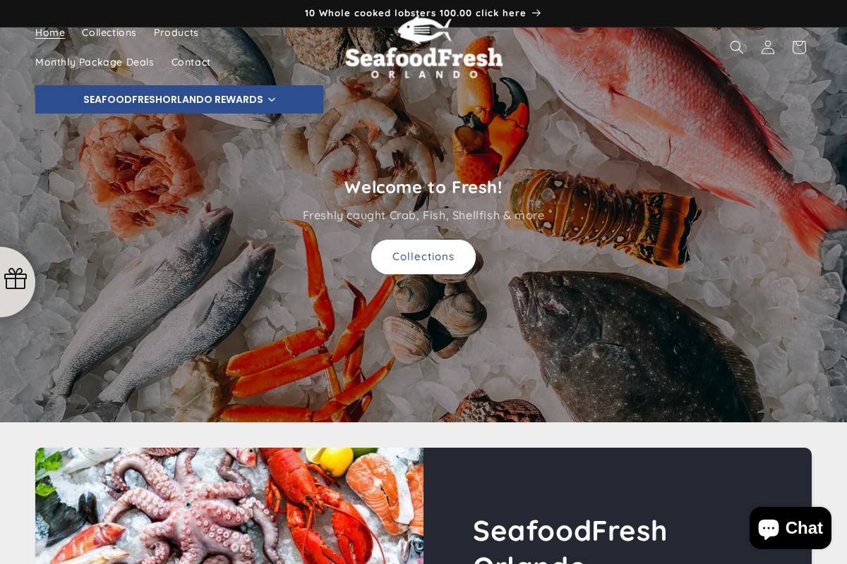 seafoodfreshorlando.com homepage screenshot