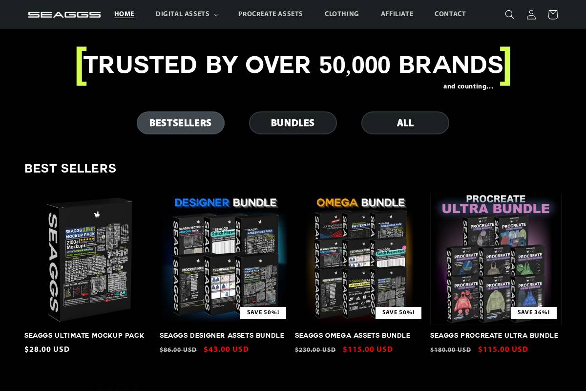 seaggs.com homepage screenshot