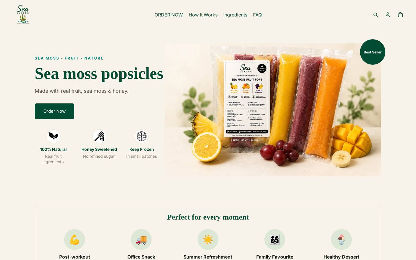 seajuices.com homepage screenshot