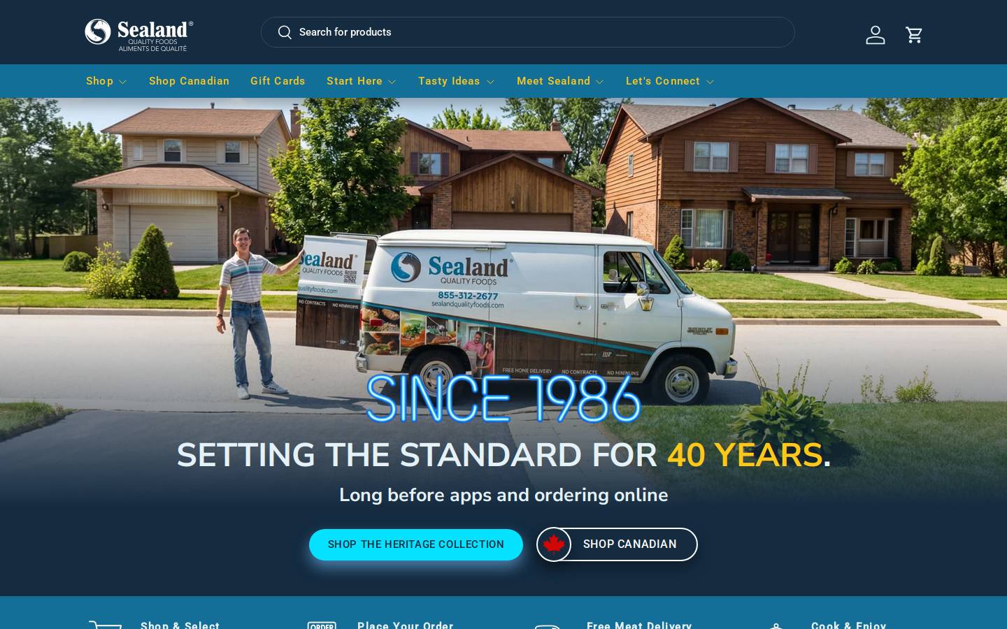 sealandqualityfoods.com homepage screenshot