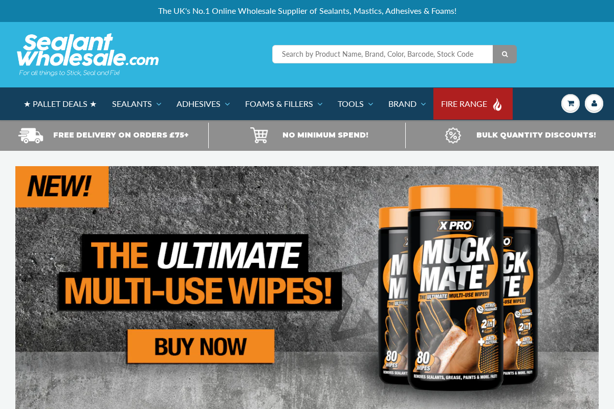 Sealant Wholesale homepage screenshot