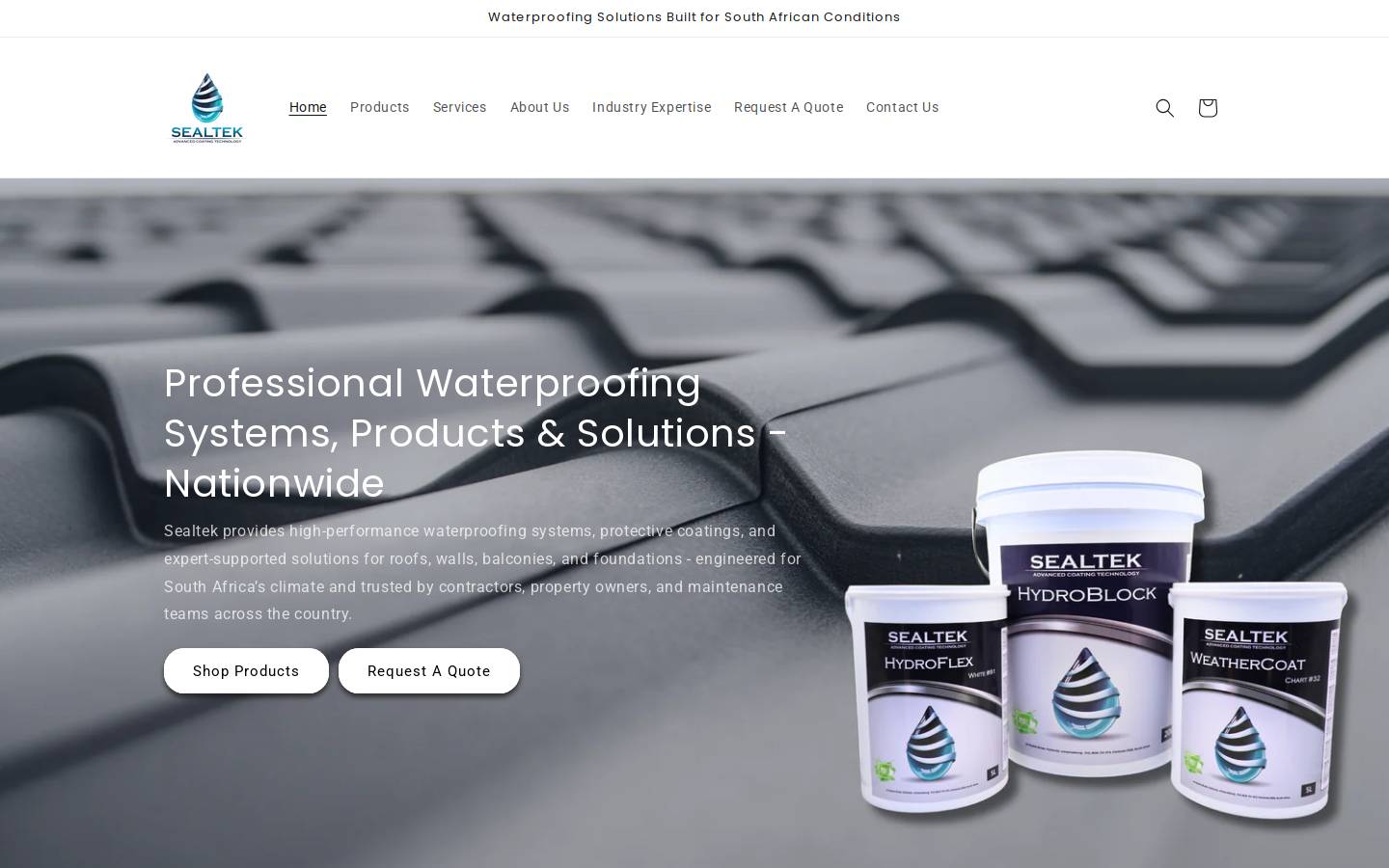 sealtek.co.za homepage screenshot