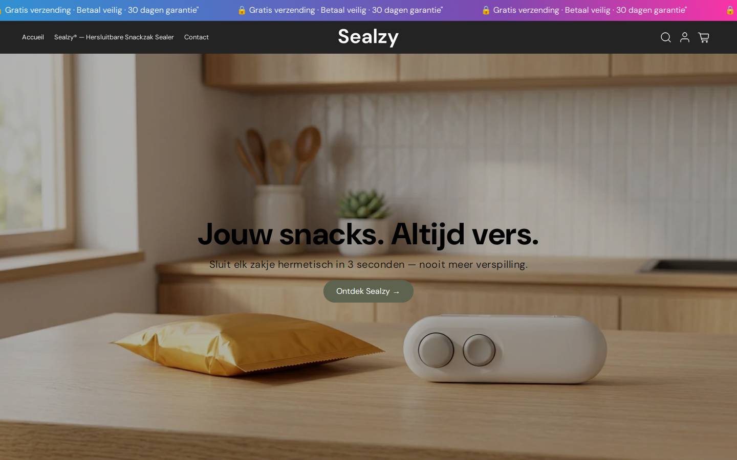 sealzy.nl homepage screenshot