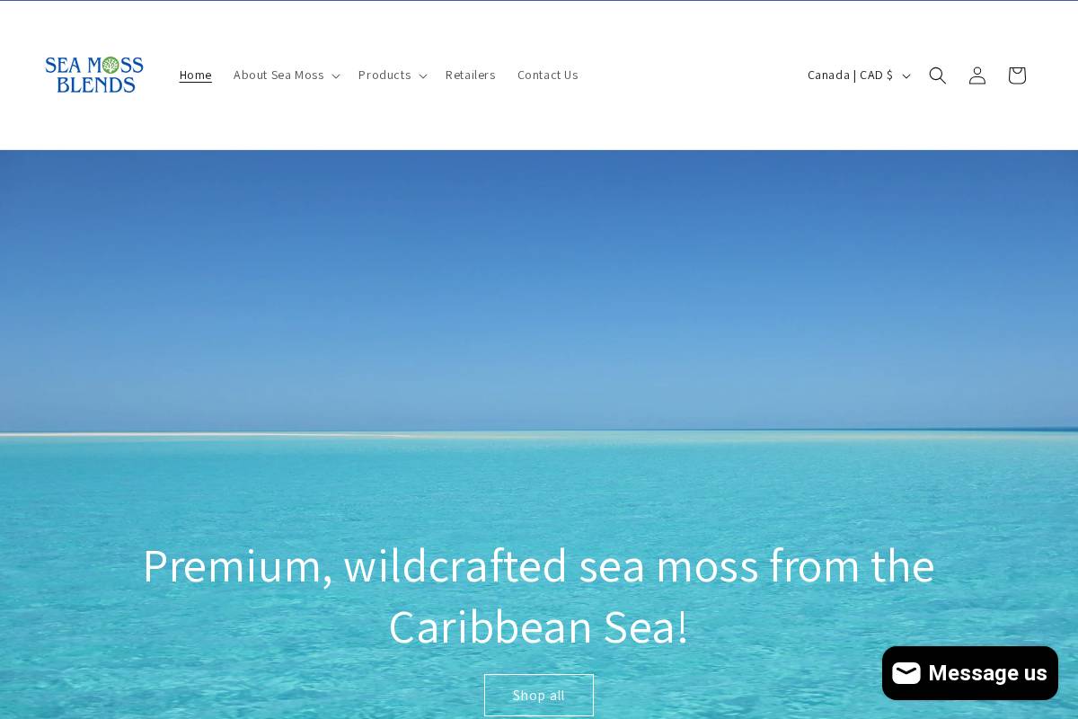 seamossblends.ca homepage screenshot