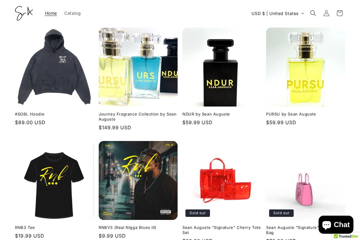 seanauguste.com homepage screenshot