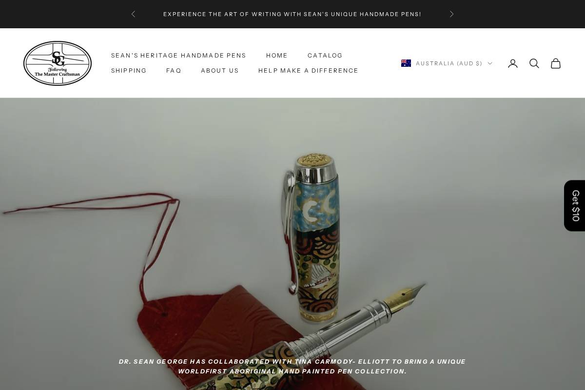 seangeorgepens.com homepage screenshot