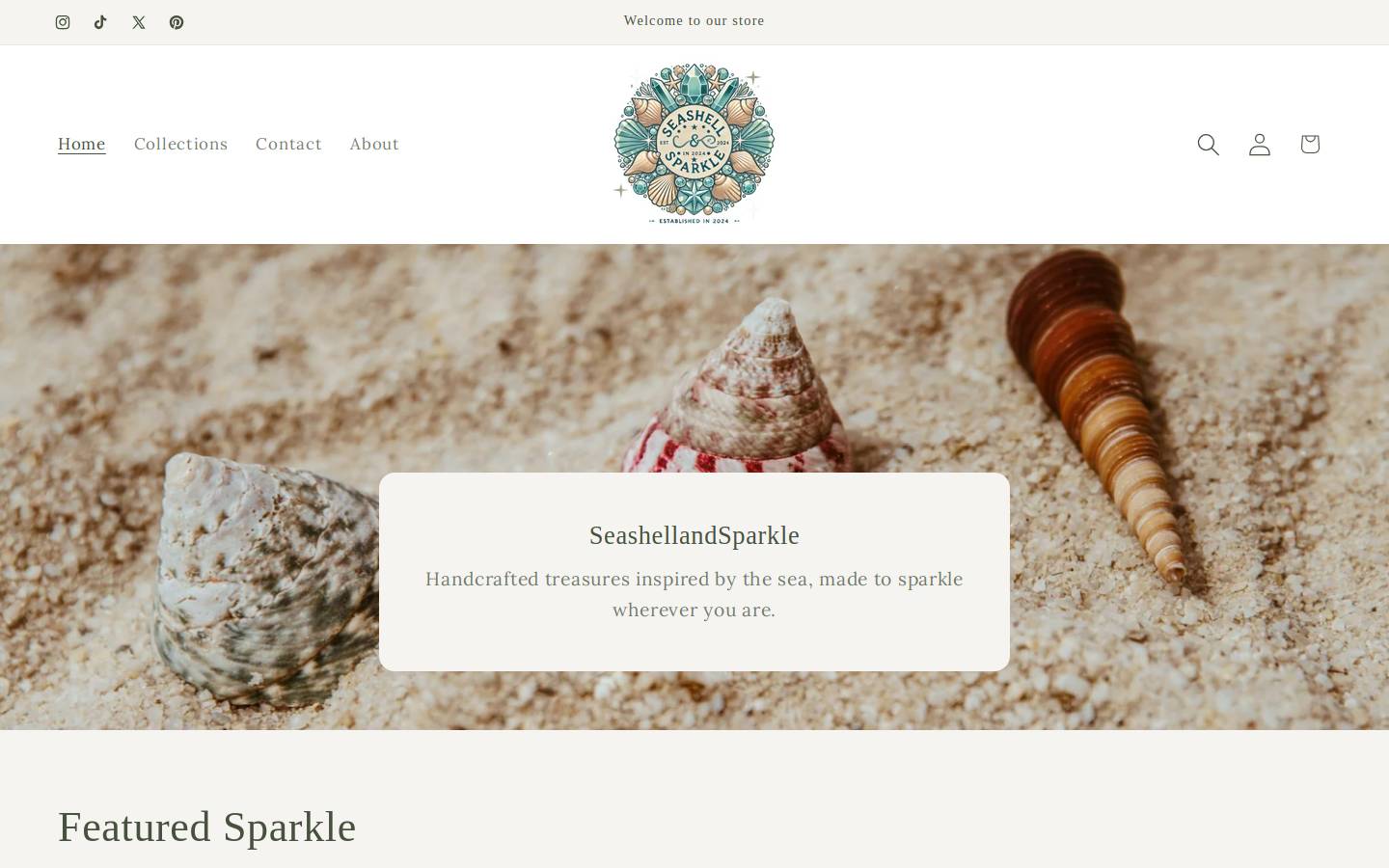 seashellandsparkle.com homepage screenshot
