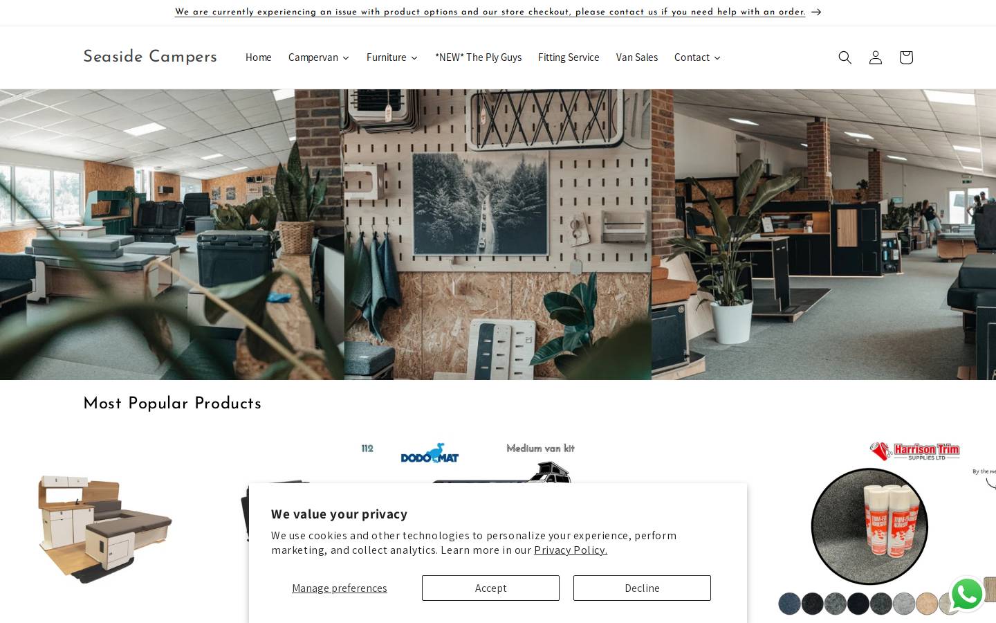 Seasidecampers homepage screenshot