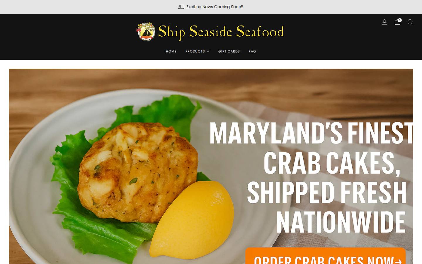 seasideseafoodshipping.com homepage screenshot