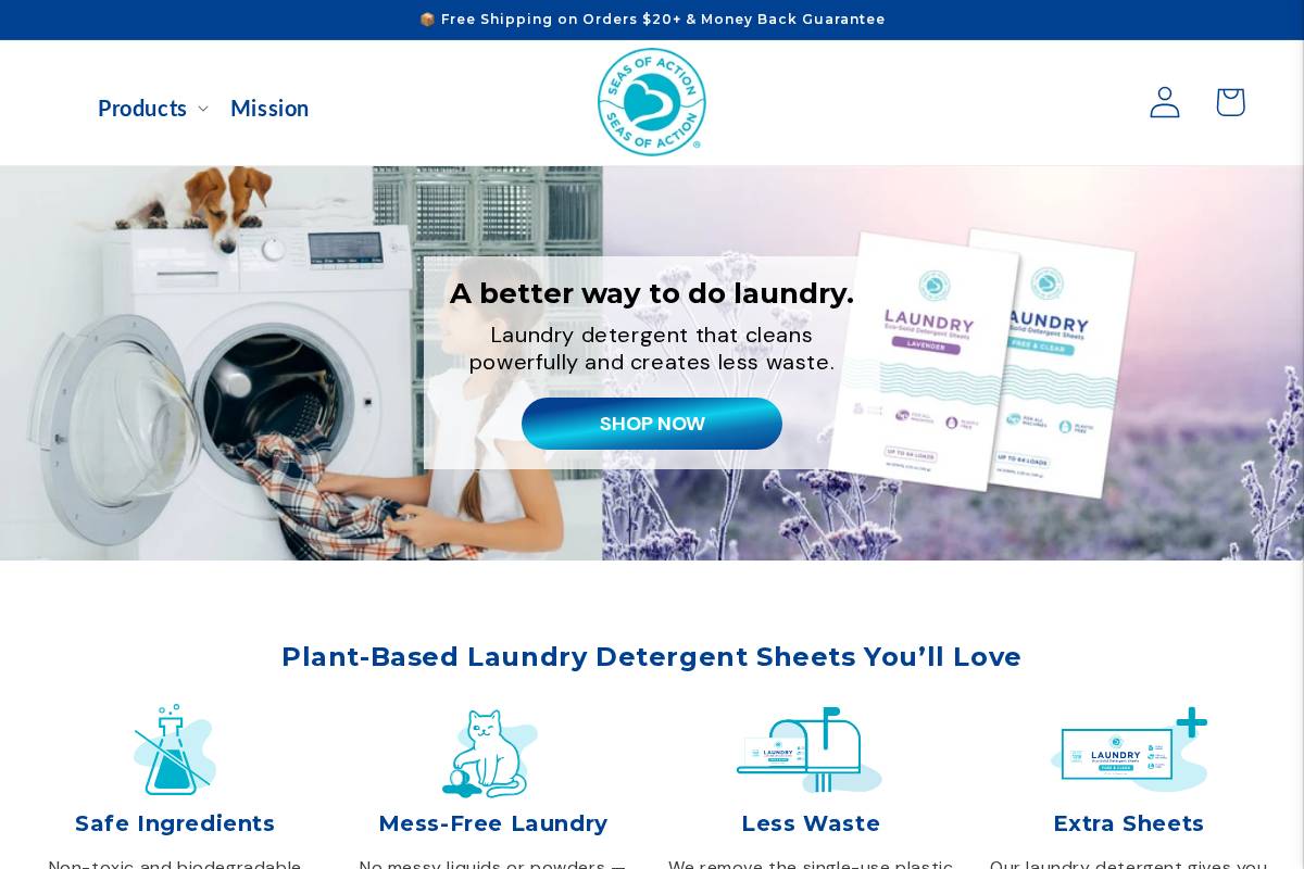 seasofaction.com homepage screenshot