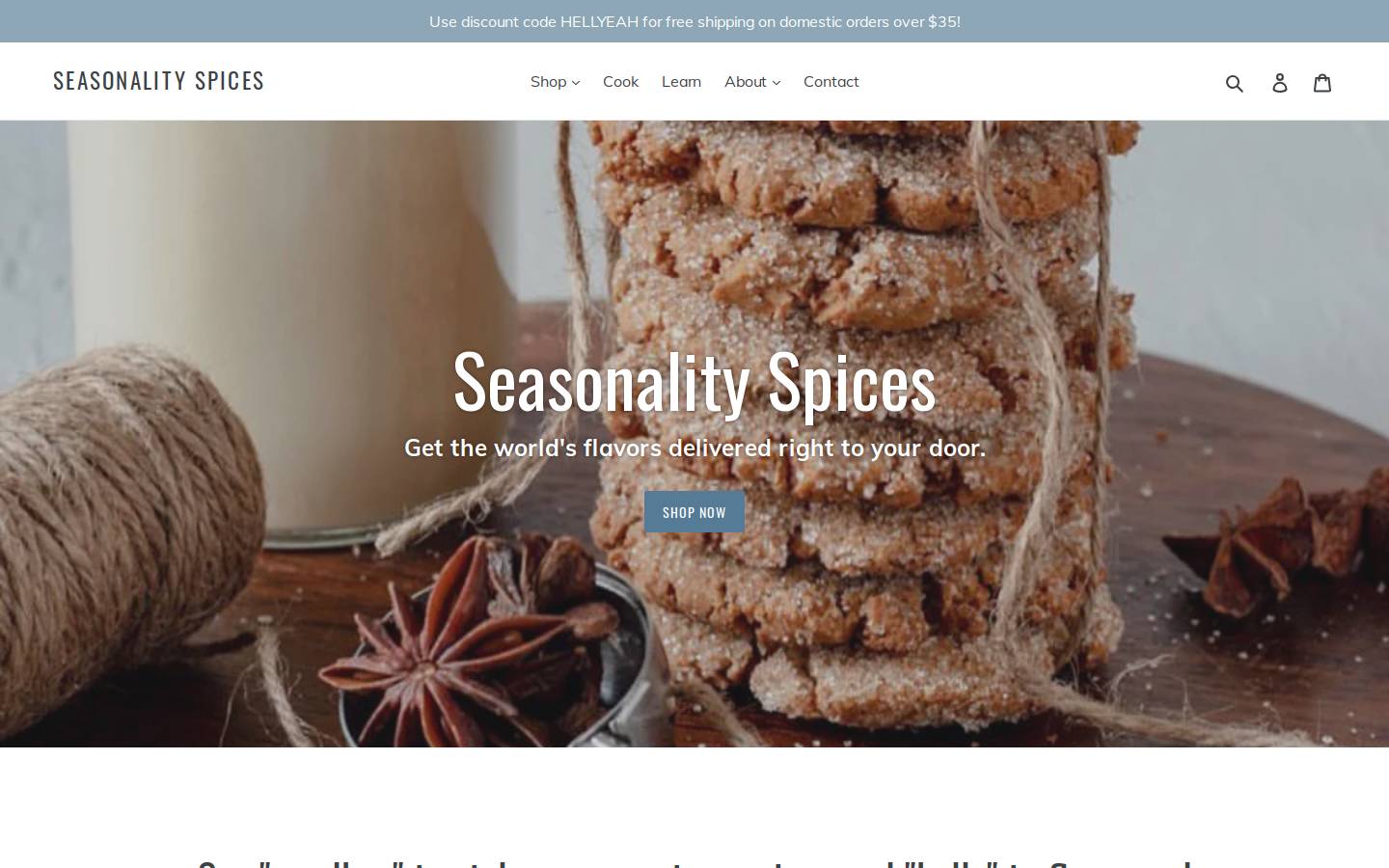 seasonalityspices.com homepage screenshot