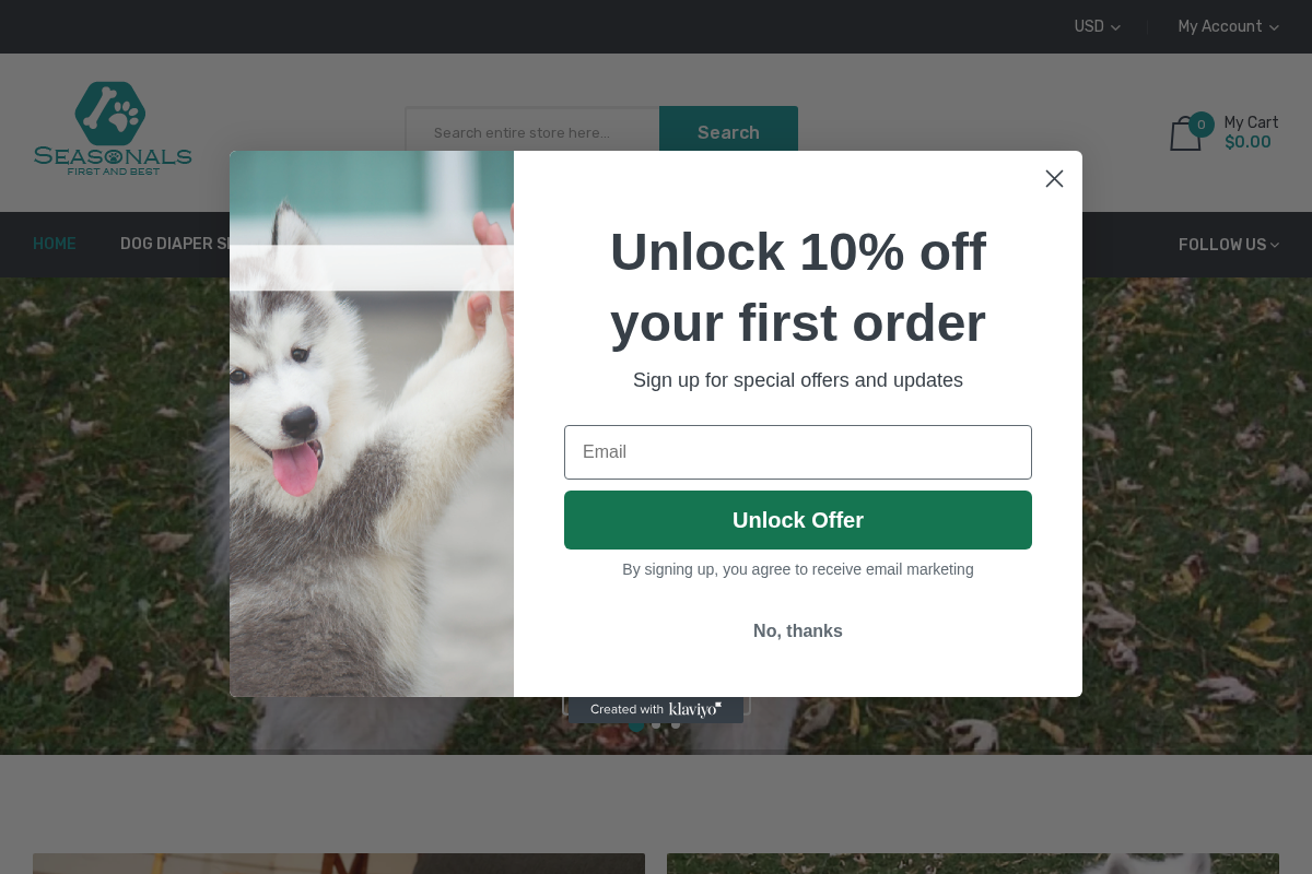 seasonals.com homepage screenshot