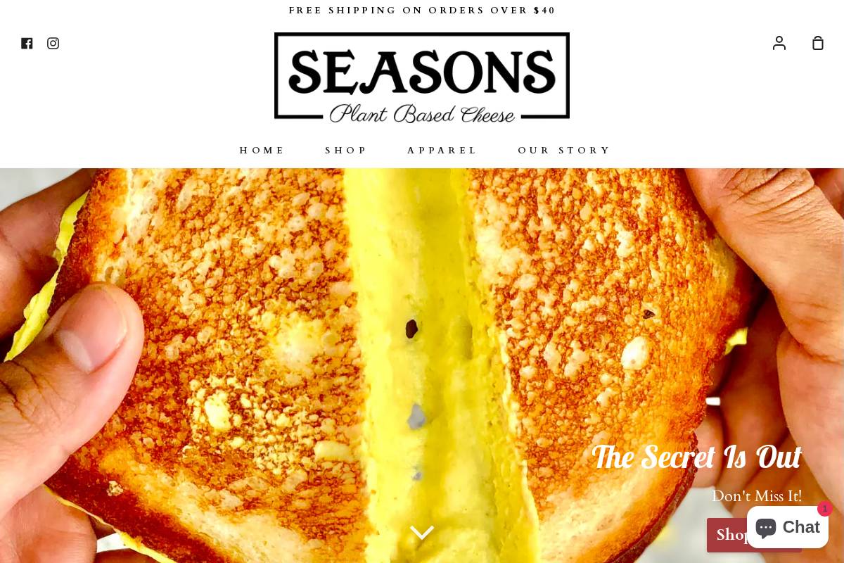 seasonscheese.com homepage screenshot