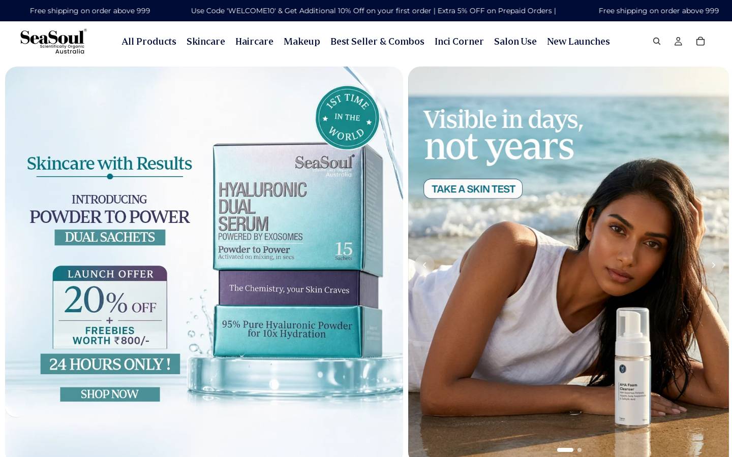 seasoulcosmetics.com homepage screenshot