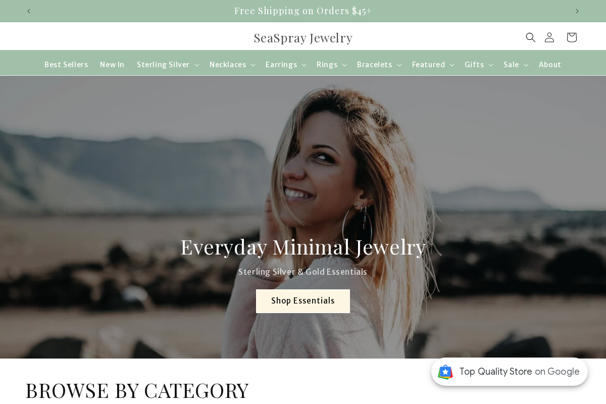 SeaSpray Jewelry  homepage screenshot
