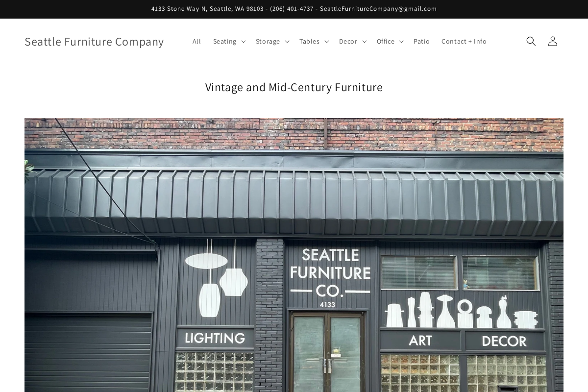Seattle Furniture Company homepage screenshot