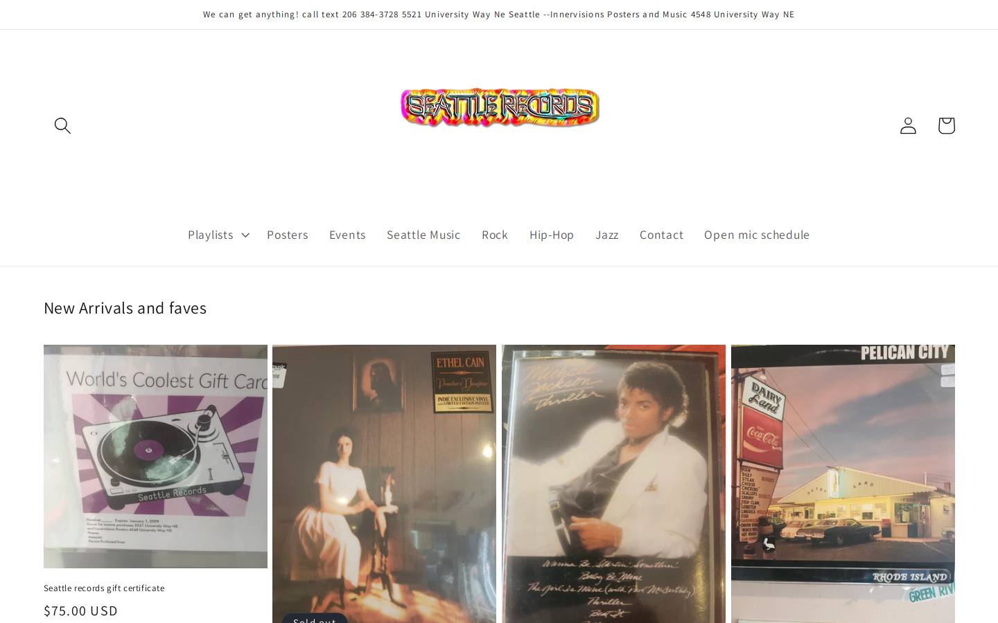 seattlerecords.net homepage screenshot