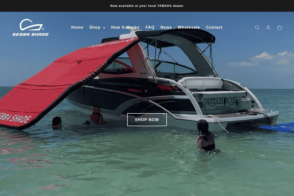 sebbashade.com homepage screenshot