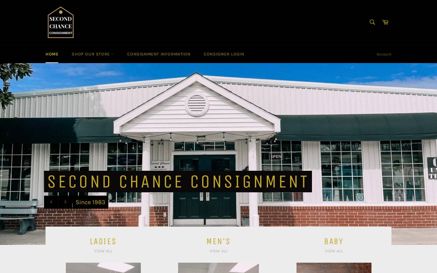 secondchanceconsignment.com homepage screenshot
