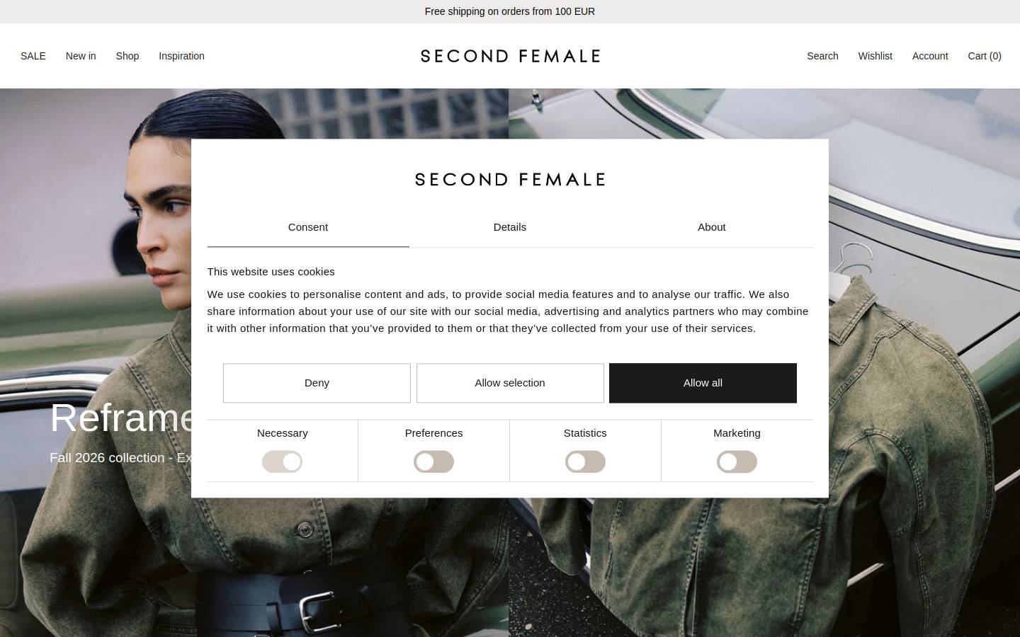 Second Female homepage screenshot