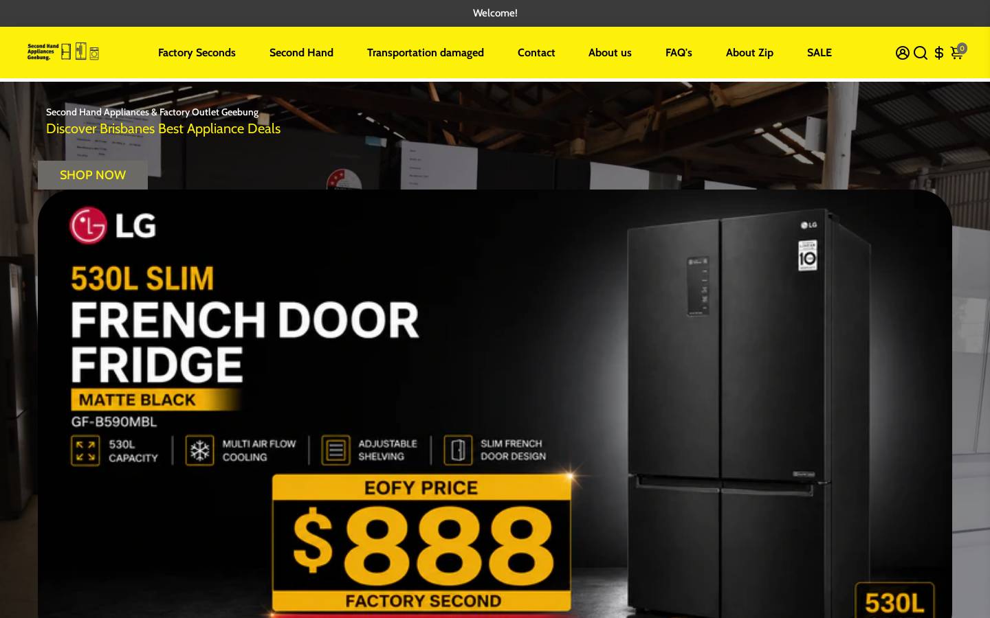 secondhandappliancesgeebung.com.au homepage screenshot