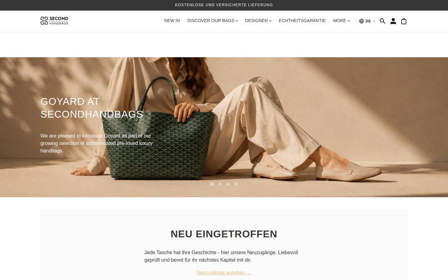 secondhandbag.ch homepage screenshot