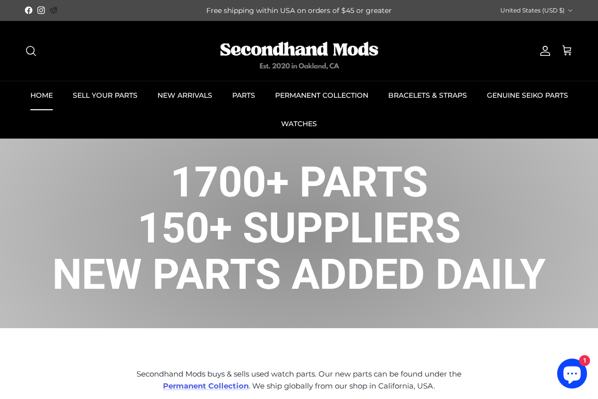 Secondhand Mods homepage screenshot