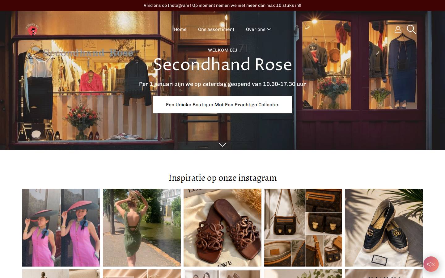 secondhandrose.nl homepage screenshot