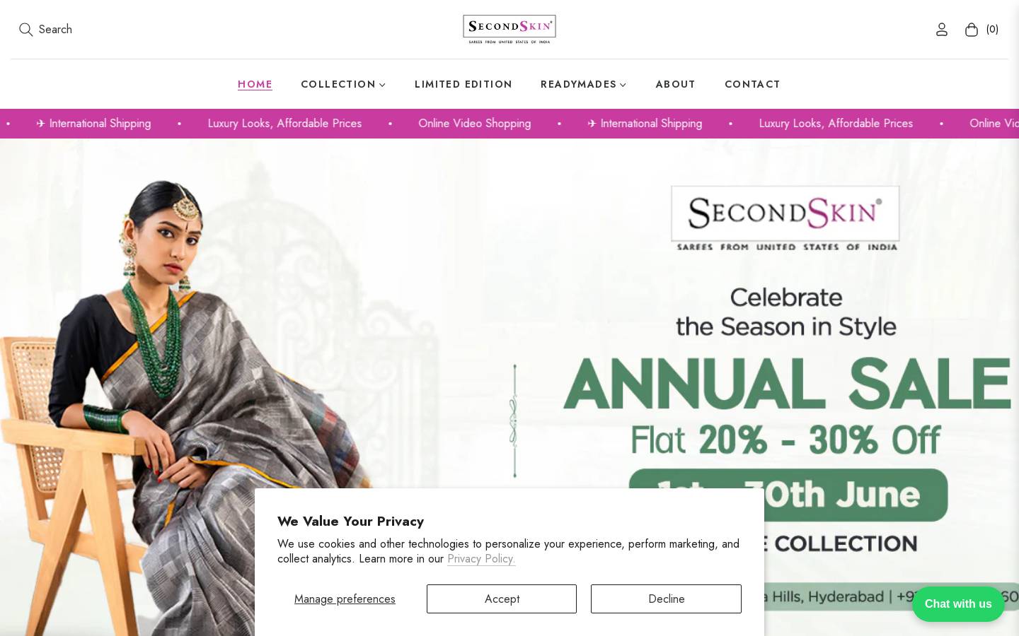 secondskinhyd.com homepage screenshot