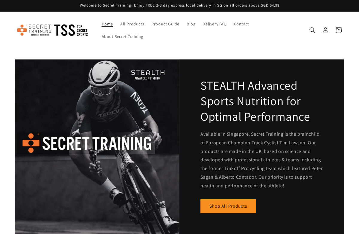 secret-training.com homepage screenshot