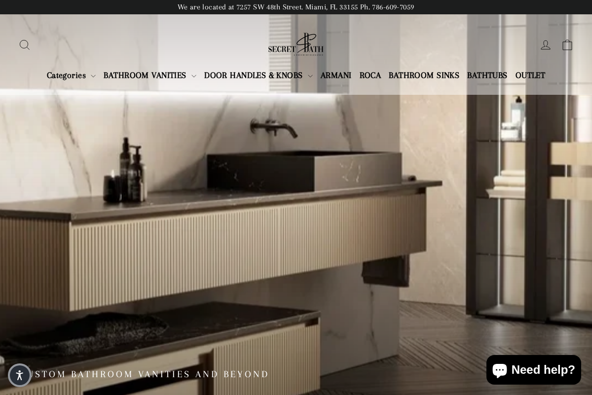 secretbathstore.com homepage screenshot