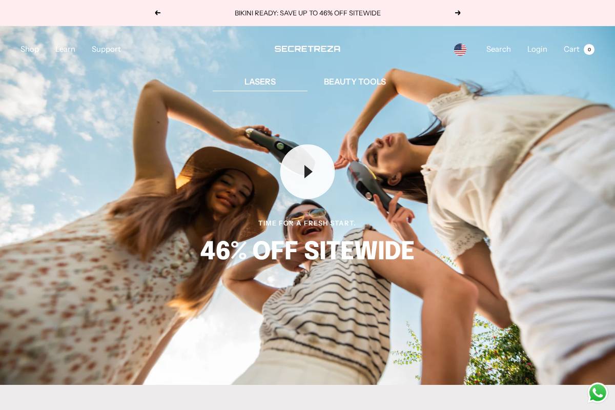 secretreza.com homepage screenshot