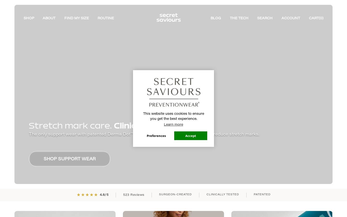 Secret Saviours homepage screenshot