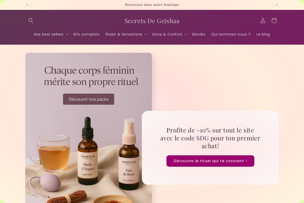 Secretsdegeishaa homepage screenshot