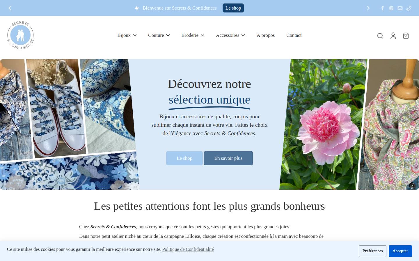 secretsetconfidences.fr homepage screenshot